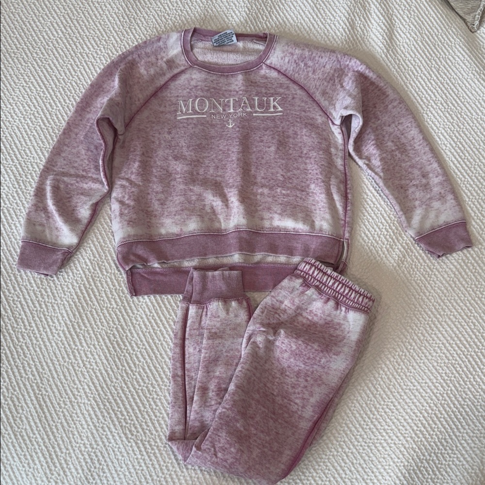 Kids Pajama Set - Pink and White